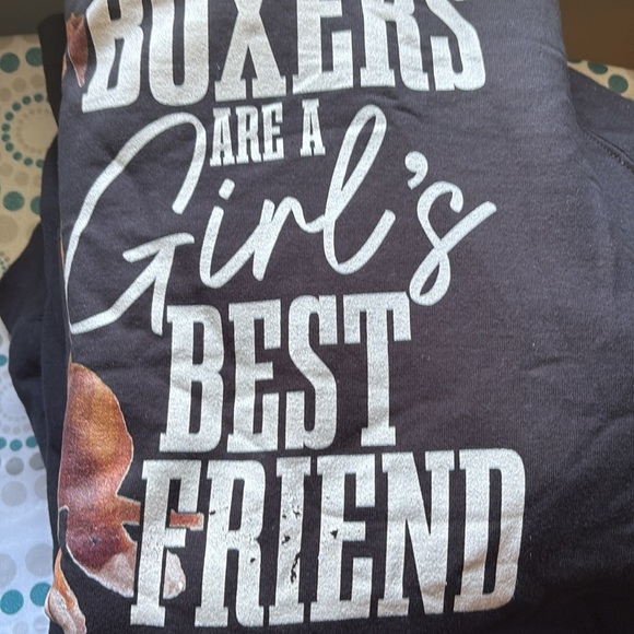 Boxers Are a Girl's Best Friend Black Hoodie - Picture 4 of 4